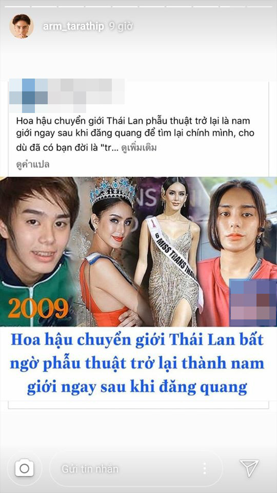 Sau màn quay lại làm đàn ông gây sốc, Hoa hậu chuyển giới Thái Lan gửi lời cảm ơn fan Việt trên Instagram 0