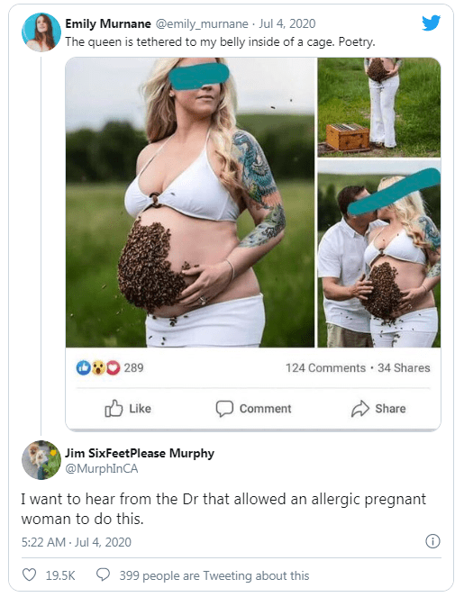Mẹ bầu đặt 10000 con ong lên bụng để chụp ảnh 4