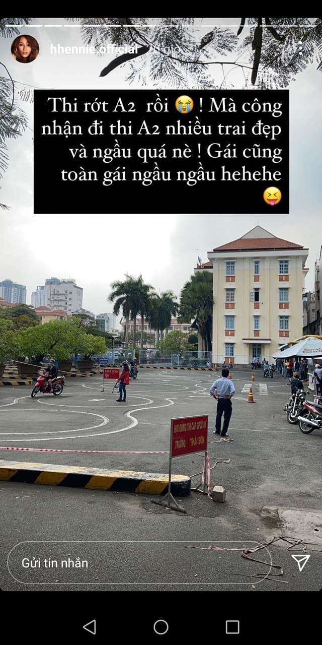 Hoa hậu H'Hen Niê thi bằng lái xe 0