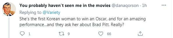Bị hỏi vô duyên về 'mùi của Brad Pitt' trên thảm đỏ Oscar, nữ diễn viên gạo cội Hàn Quốc có màn đáp lại cực 'gắt' khiến cư dân mạng hả hê 5