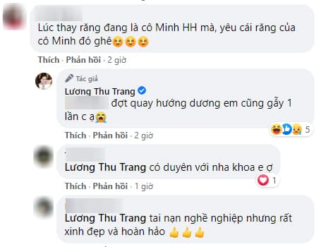 Lương Thu Trang ngã gãy răng  0