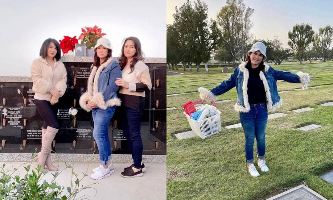 Gần tròn 1 năm giỗ đầu, Phương Loan cùng Trizzie Phương Trinh đến thăm mộ NS Chí Tài: 'Cảm giác vẫn hồi hộp và nhớ anh!'
