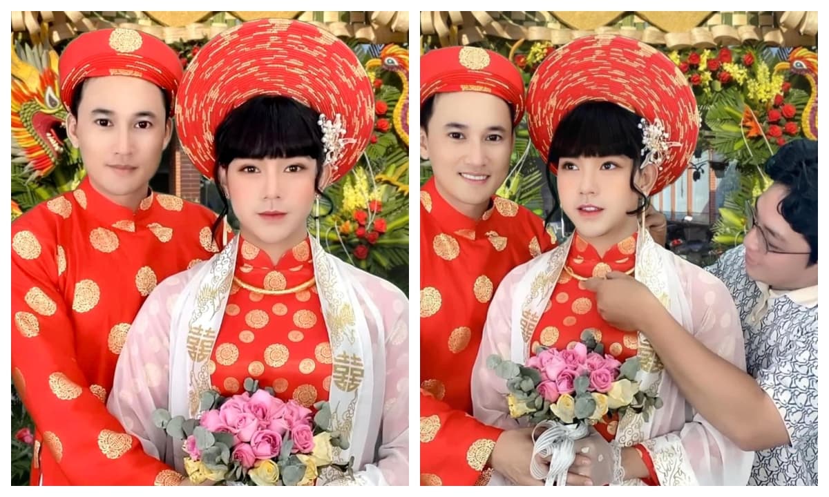 Hà Trí Quang và Thanh Đoàn chụp ảnh cưới với trang phục áo dài khăn đống nền nã