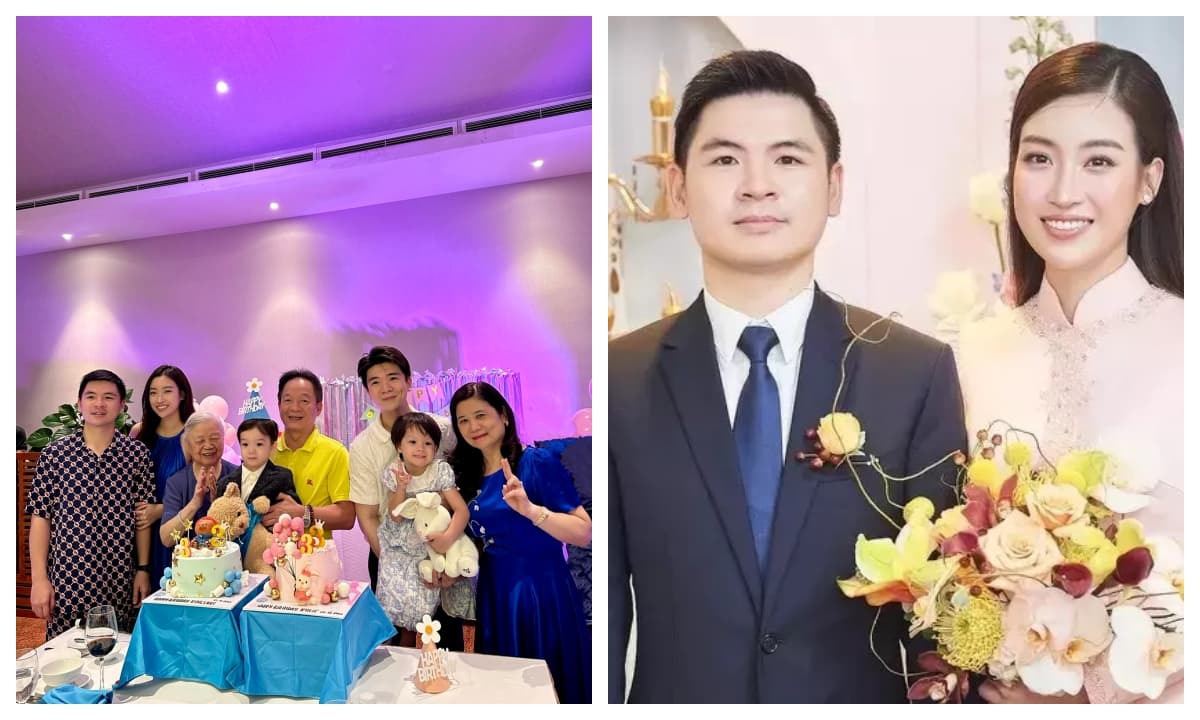 Anh chồng Đỗ Mỹ Linh tổ chức sinh nhật cho con, khoảnh khắc nàng hậu và ông xã gây chú ý