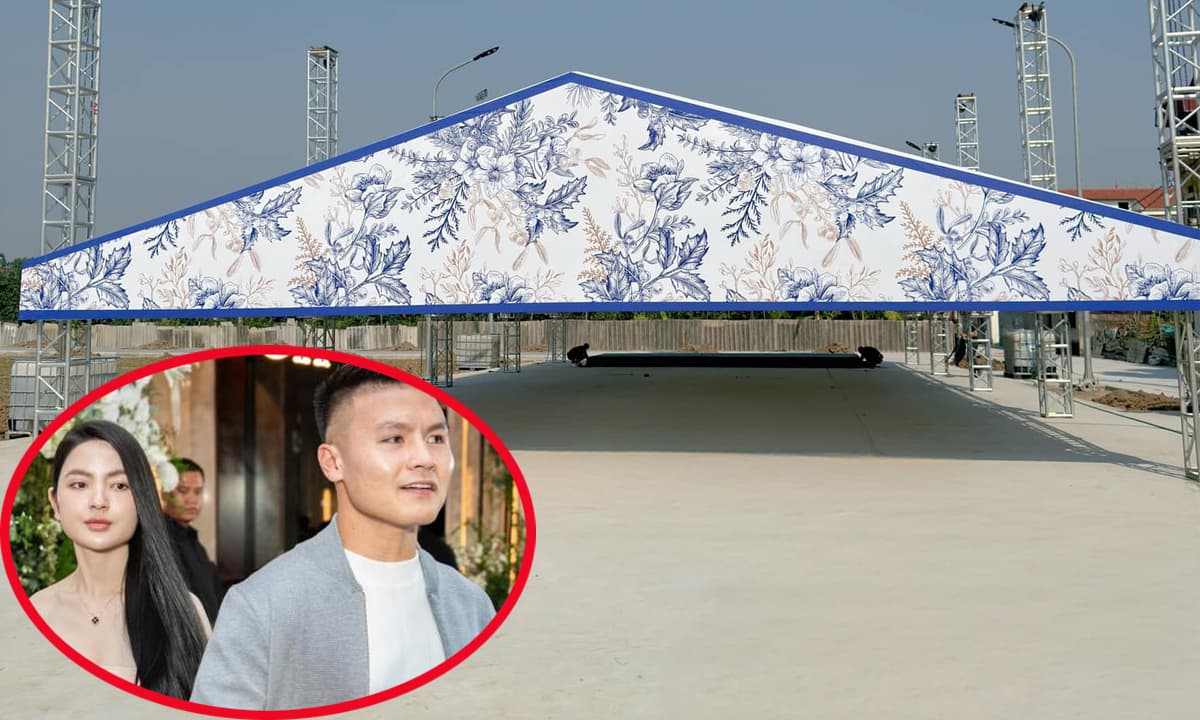 Quang Hải và Chu Thanh Huyền chuẩn bị cho lễ ăn hỏi Dựng rạp to chẳng