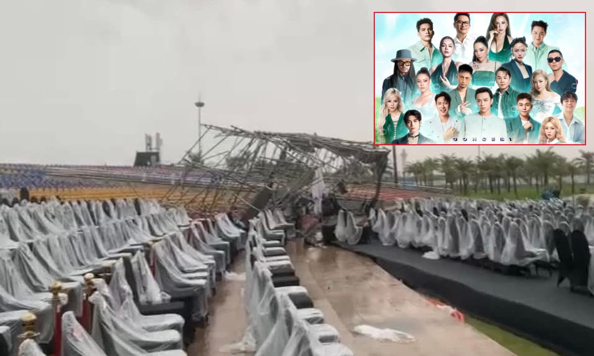 Bão lốc làm sập sân khấu trước giờ G, concert quy tụ 20 anh tài - chị đẹp phải dừng ở phút chót