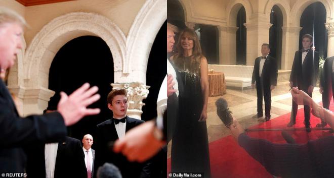 Gia đình Tổng thống Mỹ tổ chức tiệc năm mới xa hoa, cậu út Barron Trump mặc tuxedo điển trai hết phần thiên hạ 0