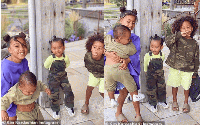 Kim Kardashian khoe ảnh gia đình hạnh phúc bên Kayne West và 4 con sau khi rộ tin đồn ly hôn 0