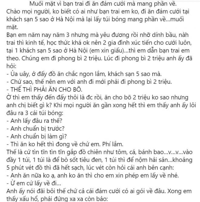 đi đám cưới mang đồ về 0