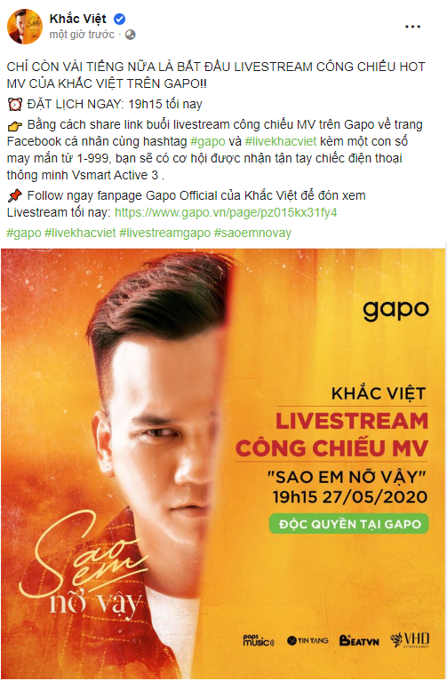 Khắc Việt, Gapo, Vsmart Active 3