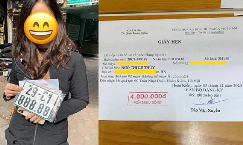 Vừa mua xe SH mới tinh, chị gái còn may mắn bốc được biển số đẹp như mơ Vừa mua xe SH mới tinh, chị gái còn may mắn bốc được biển số đẹp như mơ