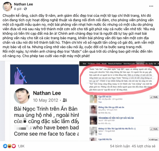 Nathan Lee, Nam ca sĩ, gạ tình, sao Việt, ngọc trinh