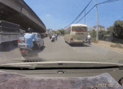 Cô gái quẳng xe máy giữa đường để bắt mèo cưng khiến tài xế phải phanh 'cháy đường'