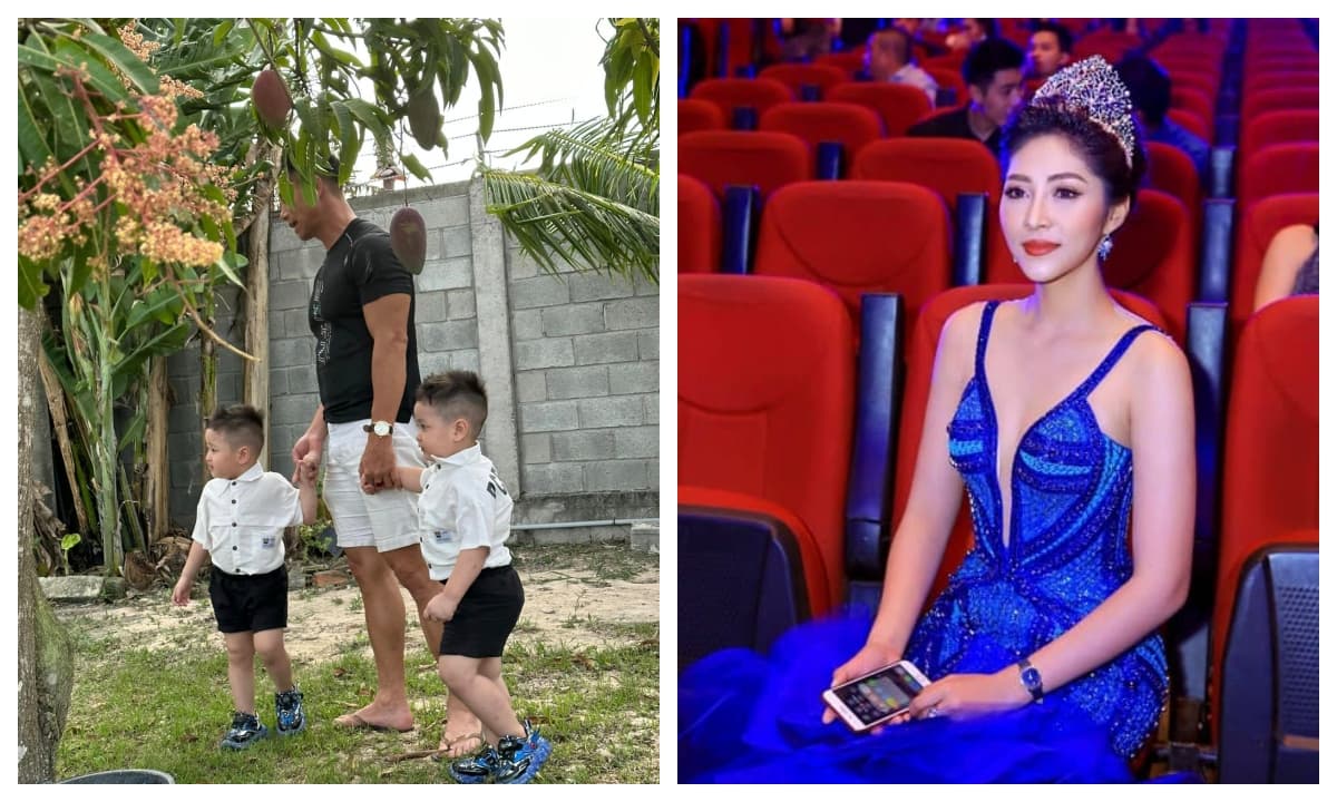 Hoa hậu Đại dương Đặng Thu Thảo đăng clip con trai khóc và gọi bạn trai của mẹ là 'ba'
