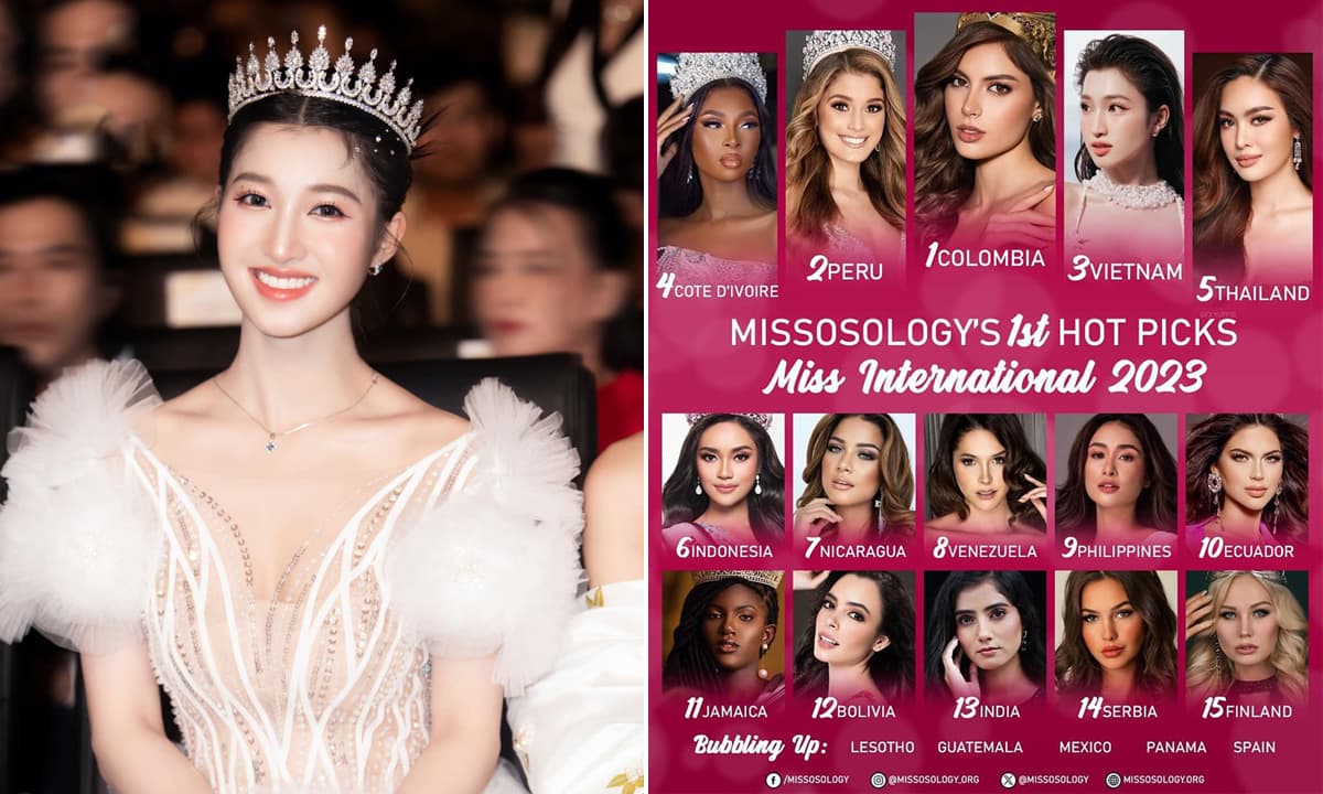 View - Chuyên trang Missosology đưa ra dự đoán top 15 Miss International 2023, Phương Nhi có thứ hạng cao bất ngờ