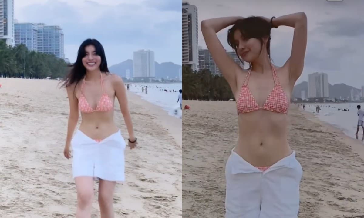 View - Cao Thái Hà diện bikini 2 mảnh cực sexy, vòng eo con kiến 'đốt mắt' người nhìn