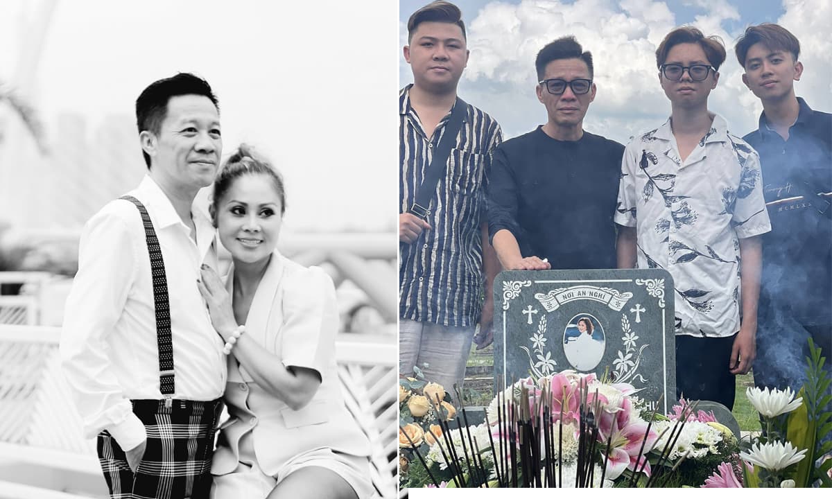 View - Tròn 1 năm vợ mất, chồng ca sĩ Nguyệt Thu nghẹn ngào thăm mộ vợ