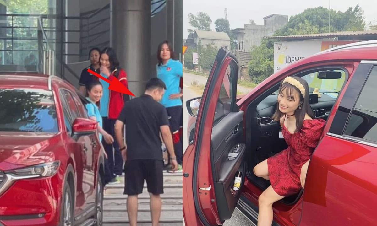 View - Rò rỉ khoảnh khắc hot girl bóng đá Hoàng Thị Loan được bạn trai lái xe tiền tỷ đến đón?