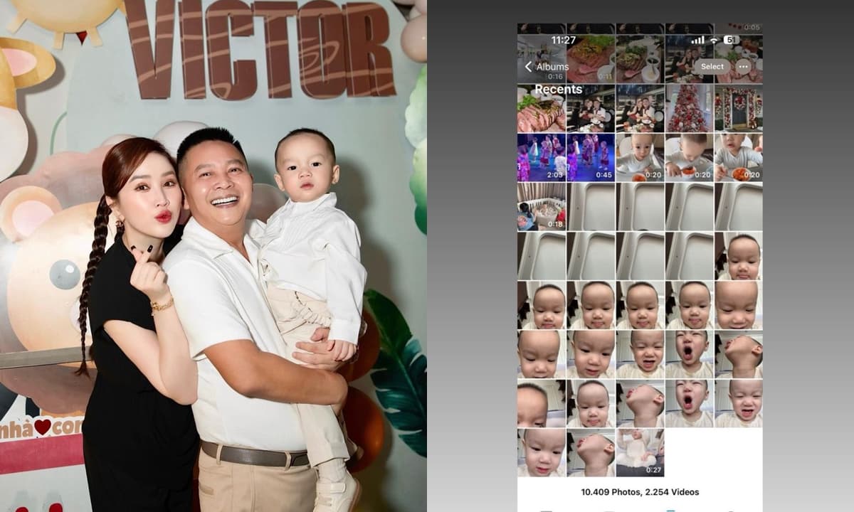 View - Con trai Bảo Thy mới 2 tuổi đã biết tự selfie cực lầy lội, loạt biểu cảm hài hước đủ biết ngay bản sao của ai 