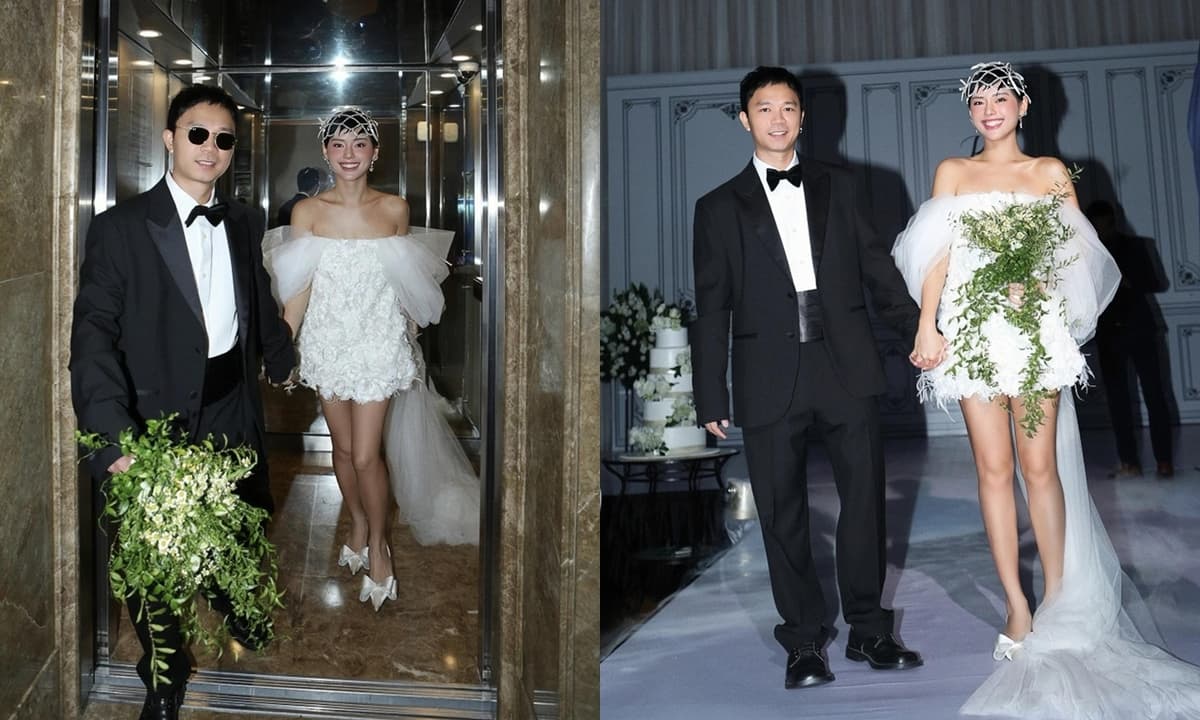 View - 'Cô em trendy' Khánh Linh tổ chức lễ cưới kín tiếng, nhan sắc cô dâu gây mê 