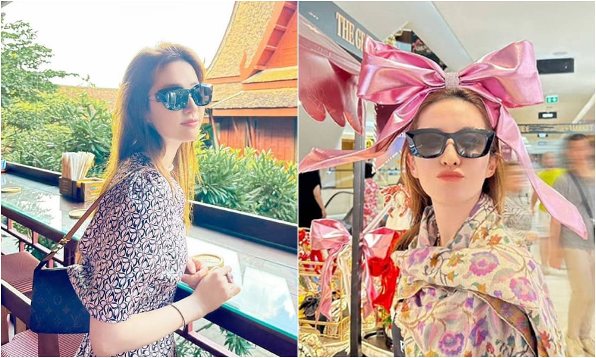 View - Lưu Diệc Phi tiếp tục khoe sắc trong chuyến du lịch ngọt ngào tại Thái Lan, đeo nơ, bĩu môi, trông xinh xắn và đáng yêu