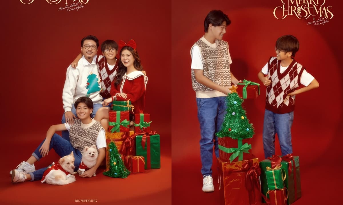 View - Ngắm bộ ảnh Giáng sinh của gia đình Lâm Vỹ Dạ: Nữ diễn viên cực trẻ trung, con trai lớn chiếm trọn spotlight với ngoại hình điển trai 