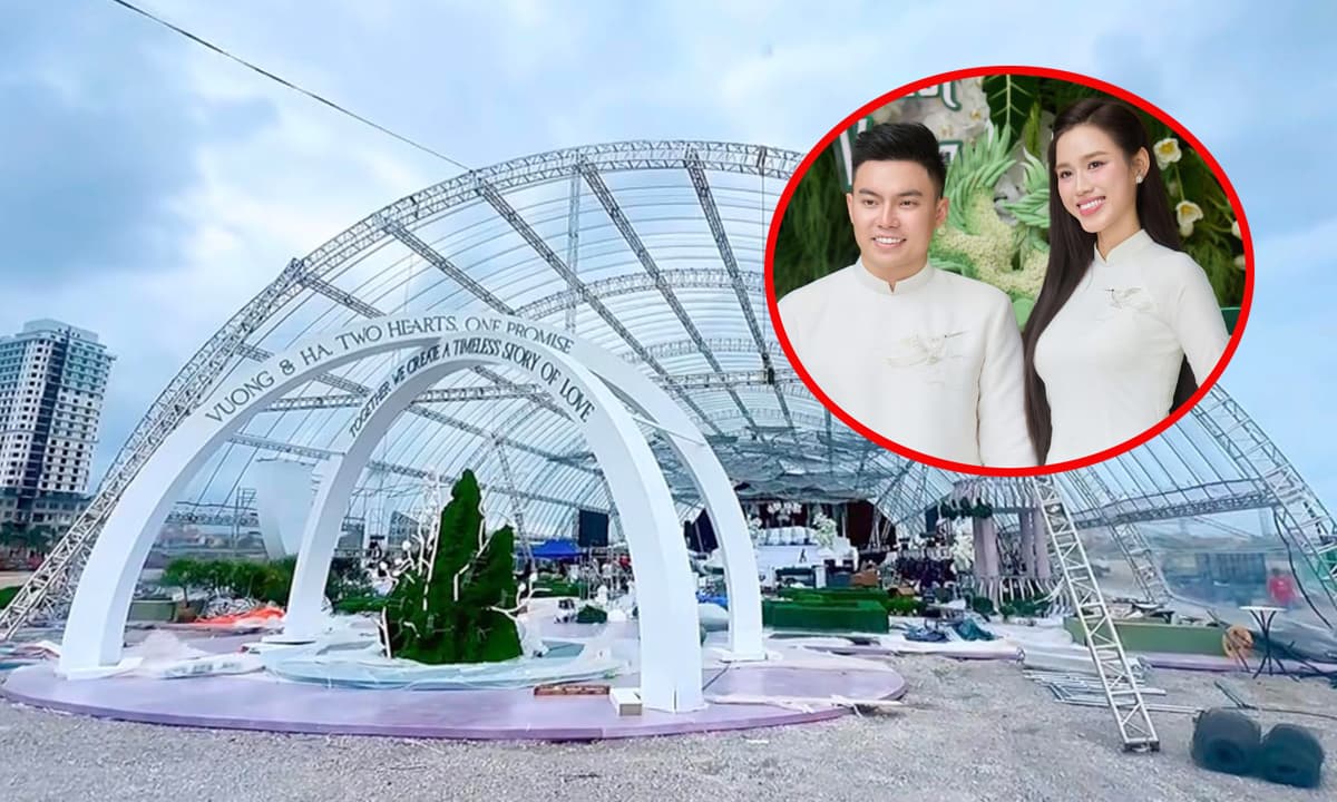 Cận cảnh rạp cưới hoành tráng của Hoa hậu Đỗ Thị Hà và chồng thiếu gia sẽ diễn ra tại Quảng Trị vào ngày mai 22/10