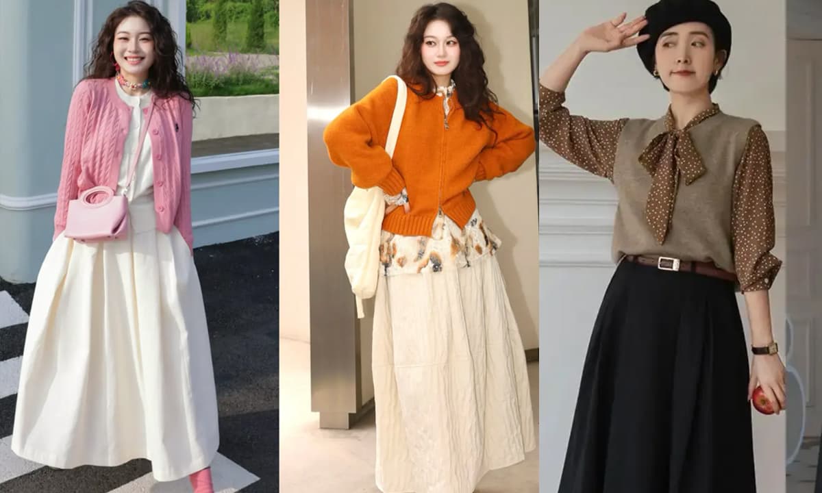 Sau khi nhiệt độ giảm, tôi thấy áo len và áo hoodie không còn được ưa chuộng nữa. Áo len, áo sơ mi và áo khoác lại hợp thời trang hơn