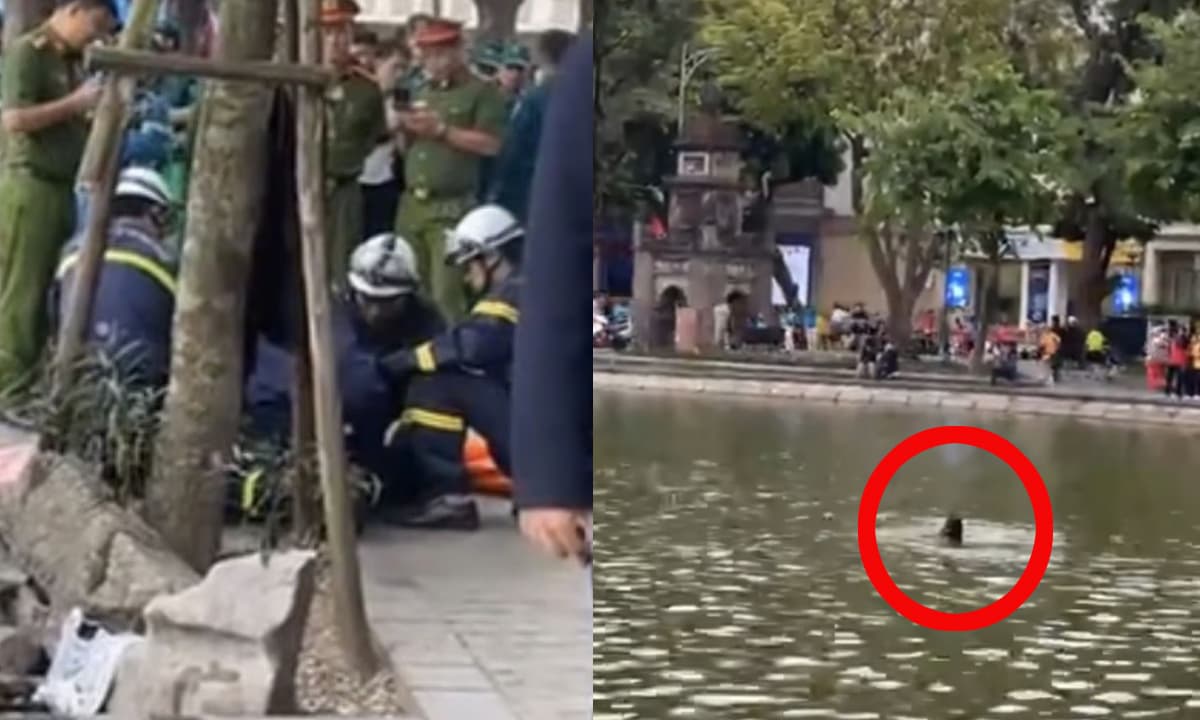 Công an thông tin vụ cô gái đuối nước ở hồ Hoàn Kiếm: Lực lượng chức năng vận động vào bờ nhưng nạn nhân không vào