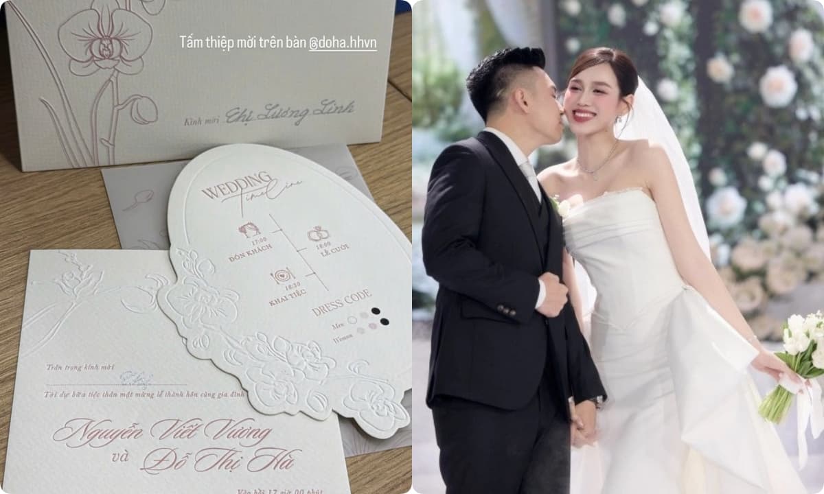 Lộ thiệp cưới mời toàn sao Việt của Đỗ Thị Hà tại Hà Nội
