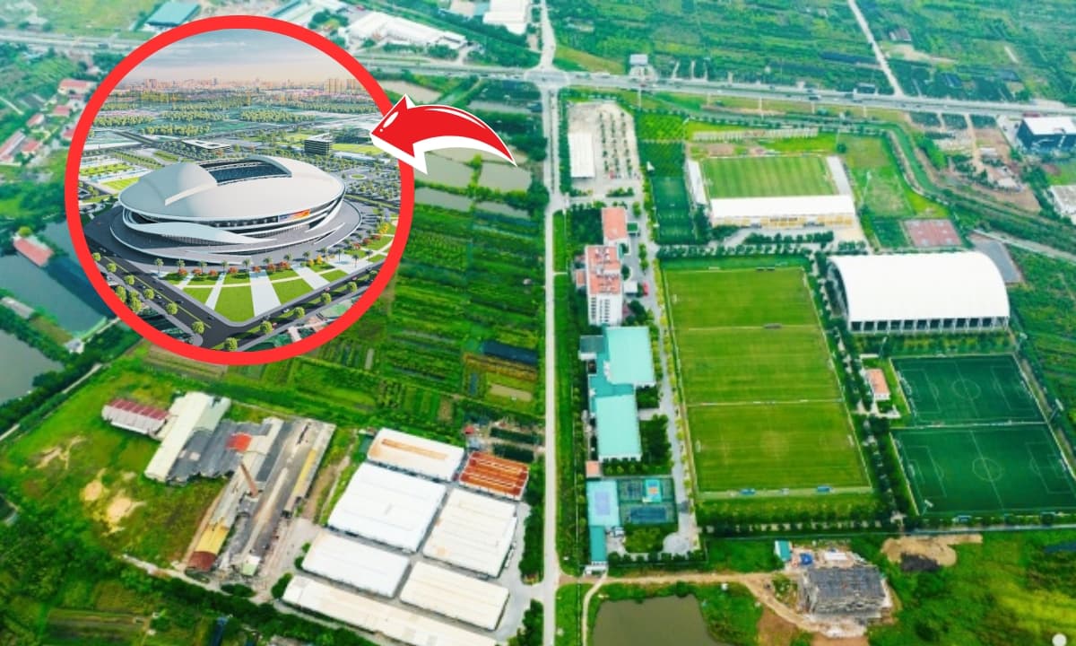 Toàn cảnh nơi sắp xây sân vận động lớn nhất Việt Nam ở Hưng Yên, đối diện Trung tâm đào tạo bóng đá trẻ PVF hiện tại