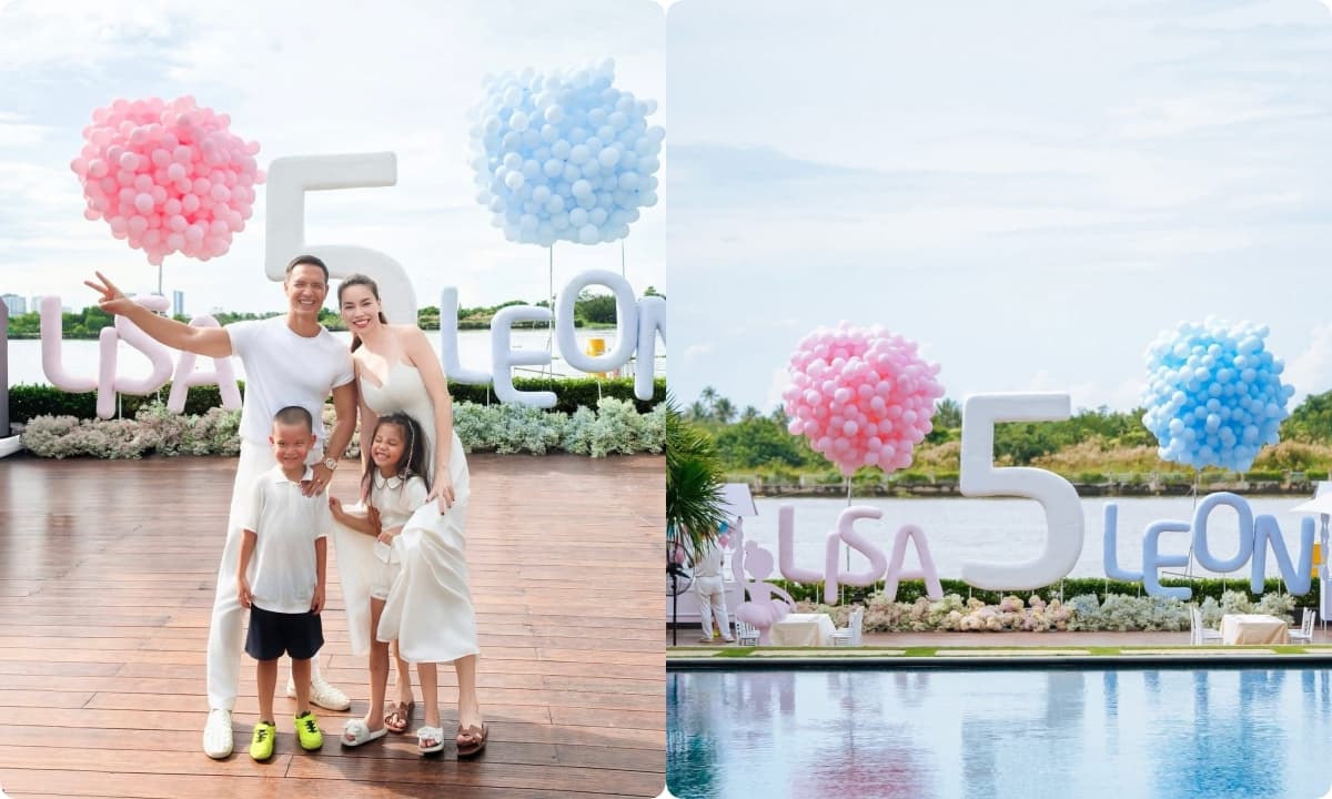 Hồ Ngọc Hà thuê cả sân khách sạn mừng sinh nhật cho Lisa - Leon, toàn bộ quà tặng trao lại cho các em nhỏ khó khăn, chi thêm 100 triệu hỗ trợ vùng lũ