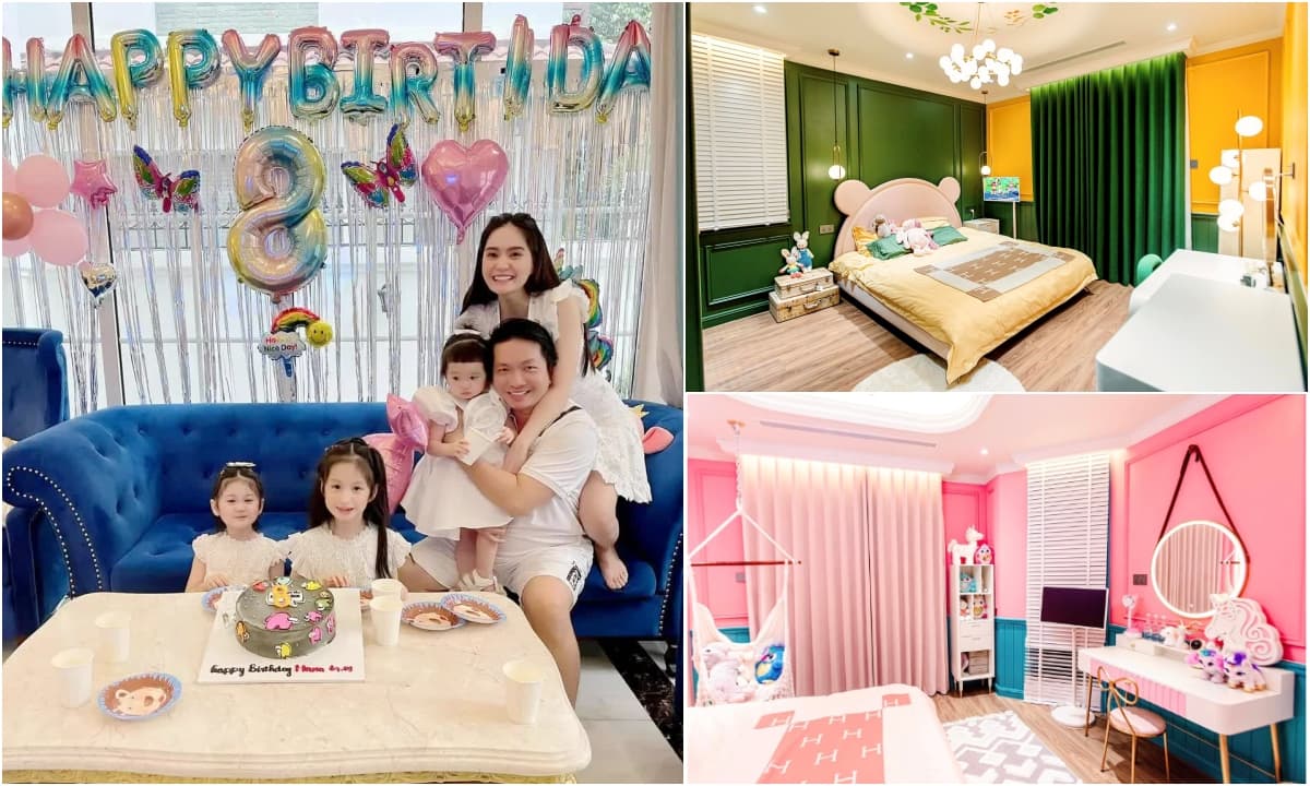 Cận cảnh phòng ngủ tiền tỷ của 3 công chúa nhà Đoàn Di Băng, sang chảnh như cung điện, ai nhìn cũng hoa mắt