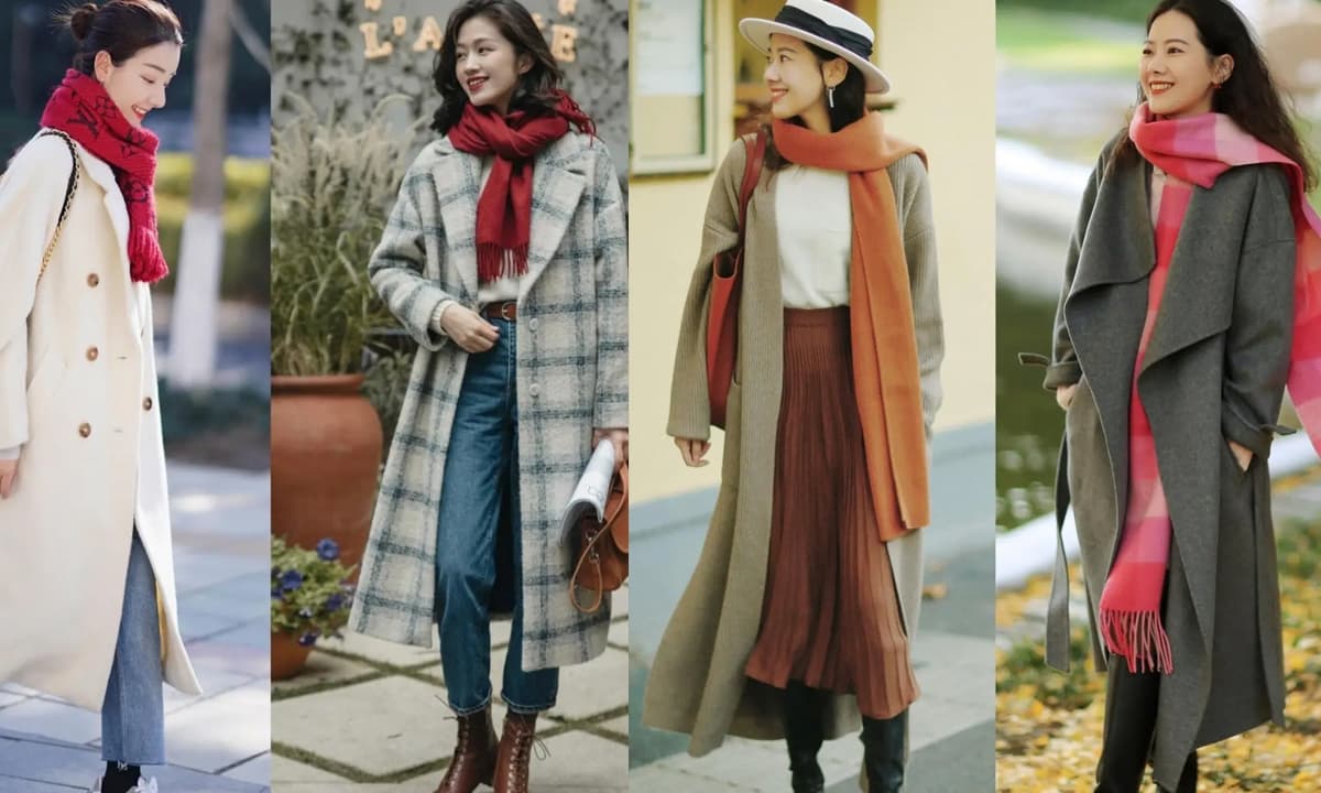 Đây là trang phục thu/đông hoàn hảo dành cho phụ nữ trên 40 tuổi: áo khoác và khăn quàng cổ – hợp thời trang, tinh tế và thon gọn