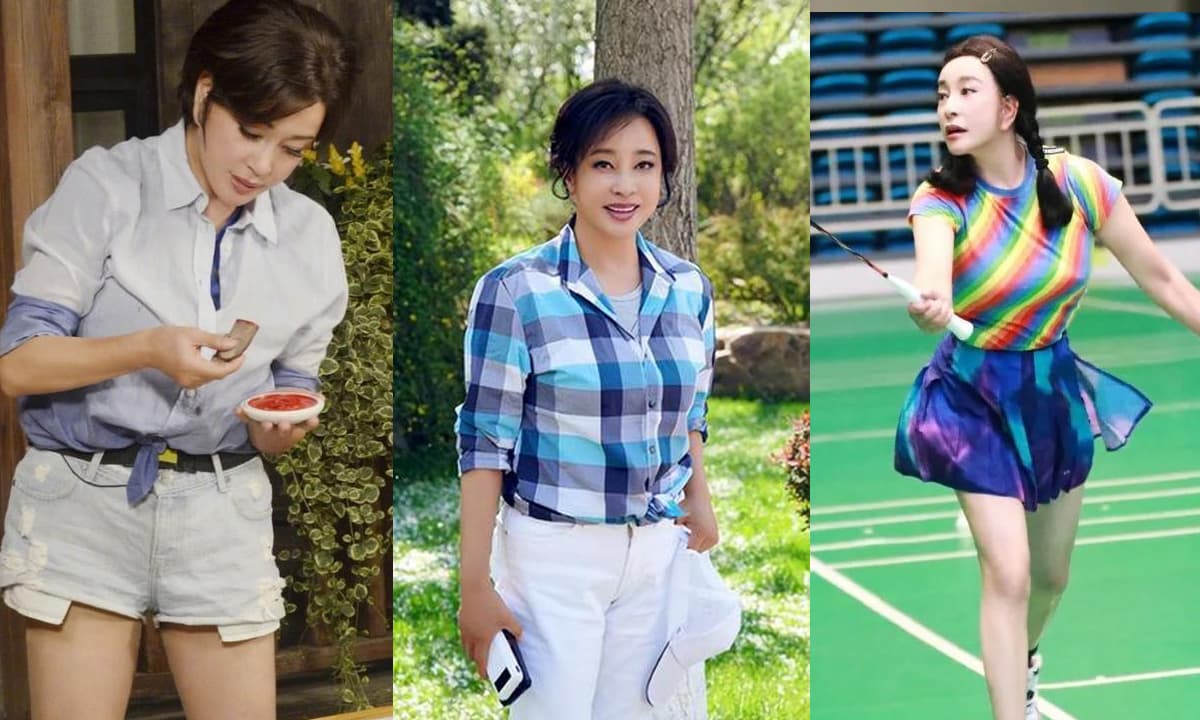 Lưu Hiểu Khánh 73 tuổi, trở lại với diện mạo nổi bật khi diện áo sơ mi và quần short như một cô gái trẻ, đôi chân dài miên man thu hút mọi ánh nhìn