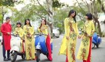 Gia đình Bình Minh tung bộ ảnh Tết: Diện áo dài khoe sắc, ngoại hình 2 ái nữ gây chú ý