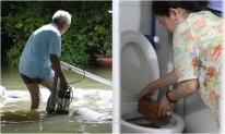 Triều cường TP.HCM đạt đỉnh, người dân nhét gạch vào bồn cầu để chống ngập