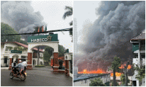 Nóng: Cháy lớn tại Nhà máy Bia Hà Nội Habeco, cột khói đen bốc ngùn ngụt cao hàng chục mét