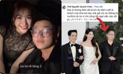 Một thanh niên lạ mặt trà trộn vào đám cưới Á hậu Quỳnh Châu, hồn nhiên chụp ảnh với cô dâu chú rể để khoe