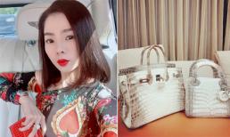 Lệ Quyên khoe bộ đôi túi xách Hermes da cá sấu bạch tạng tiền tỷ trong BST của mình
