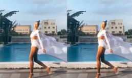 H'Hen Niê lại 'gây mê' với đường catwalk đẹp lịm tim ở bể bơi