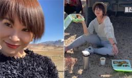 Ca sĩ Uyên Linh rong ruổi trên thảo nguyên xanh ở Mông Cổ