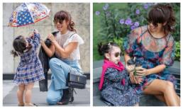 Phong cách thời trang sanh chảnh của mẹ con siêu mẫu Hà Anh khi xuống phố