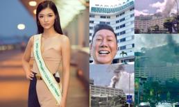 Kiều Loan vừa lên đường đến Venezuela, địa điểm tổ chức Hoa hậu Hòa bình đã bốc cháy dữ dội khiến người hâm mộ lo lắng