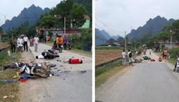 Lạng Sơn: 2 xe máy đối đầu ở tốc độ cao, 5 nạn nhân thương vong