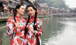 Thúy Hằng - Thúy Hạnh đọ sắc khi cùng gia đình đi du lịch Trung Quốc