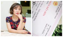 Văn Mai Hương bất ngờ đăng giấy đăng ký kết hôn?