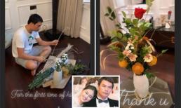 Lần đầu tiên trong đời, chồng doanh nhân tự tay cắm hoa tặng Á hậu Thanh Tú