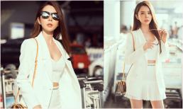 'Mỹ nhân có vòng ba đẹp nhất showbiz Việt' diện cây trắng khí chất ngời ngời ở sân bay