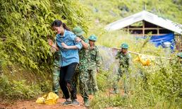 Hoa hậu Lương Thùy Linh té ngã khi vác vật liệu 'Đắp đường, xây ước mơ'